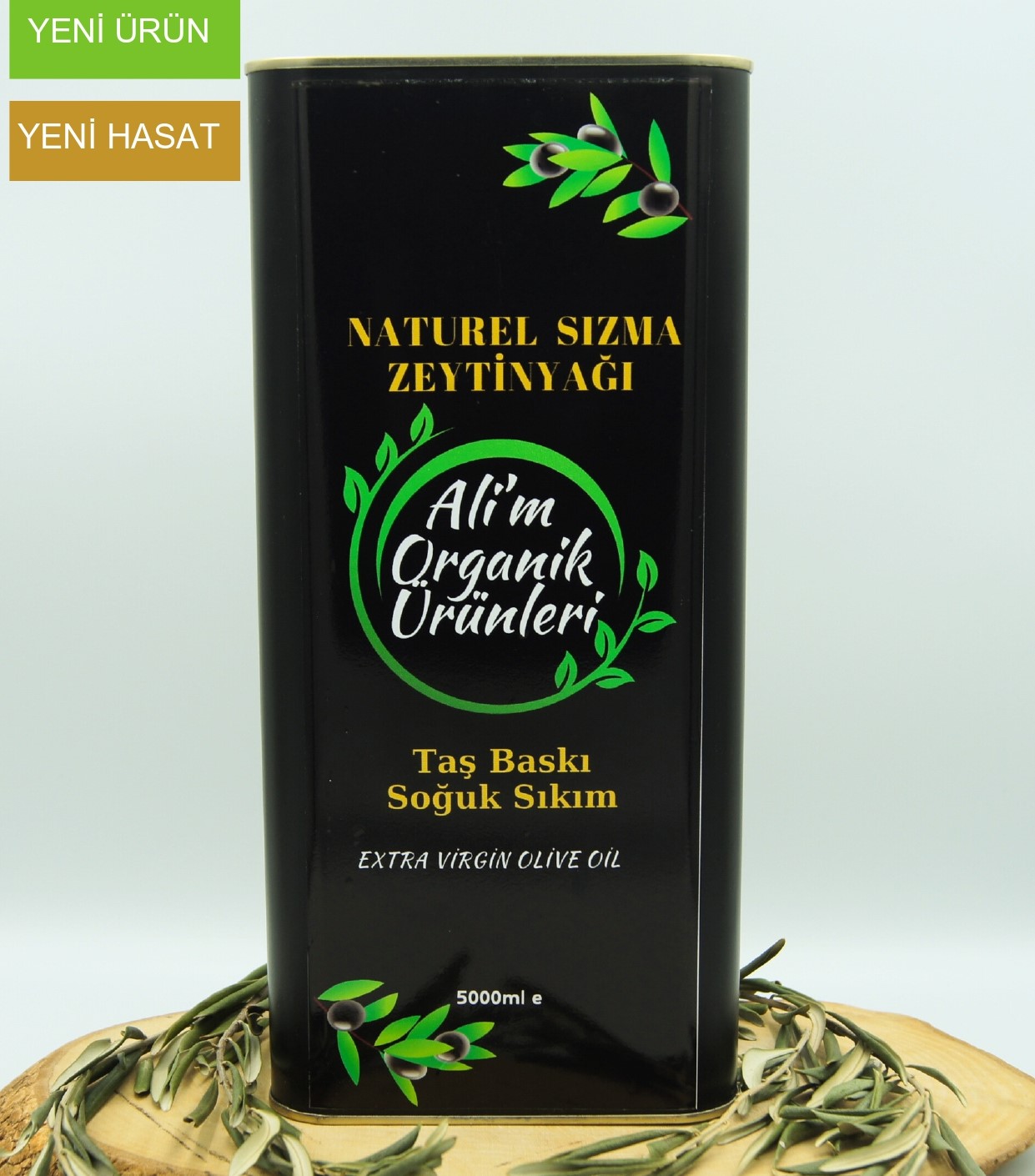 İzmir (Dikili)- Erken Hasat Soğuk Sıkım Zeytinyağı  %0,3 Asit (5000ML)