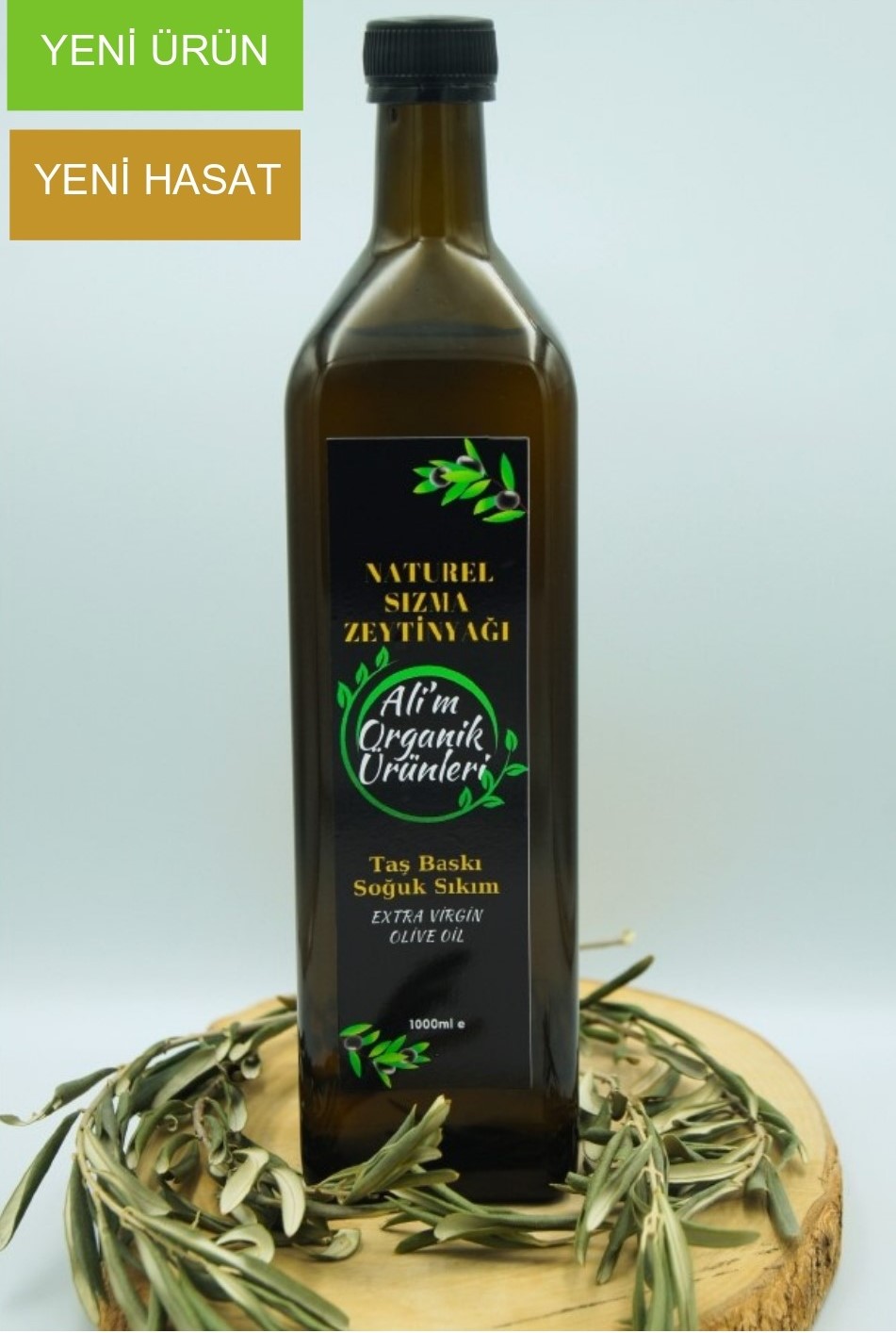 İzmir (Dikili)- Erken Hasat Soğuk Sıkım Zeytinyağı, %0,3 Asit, 1000ML